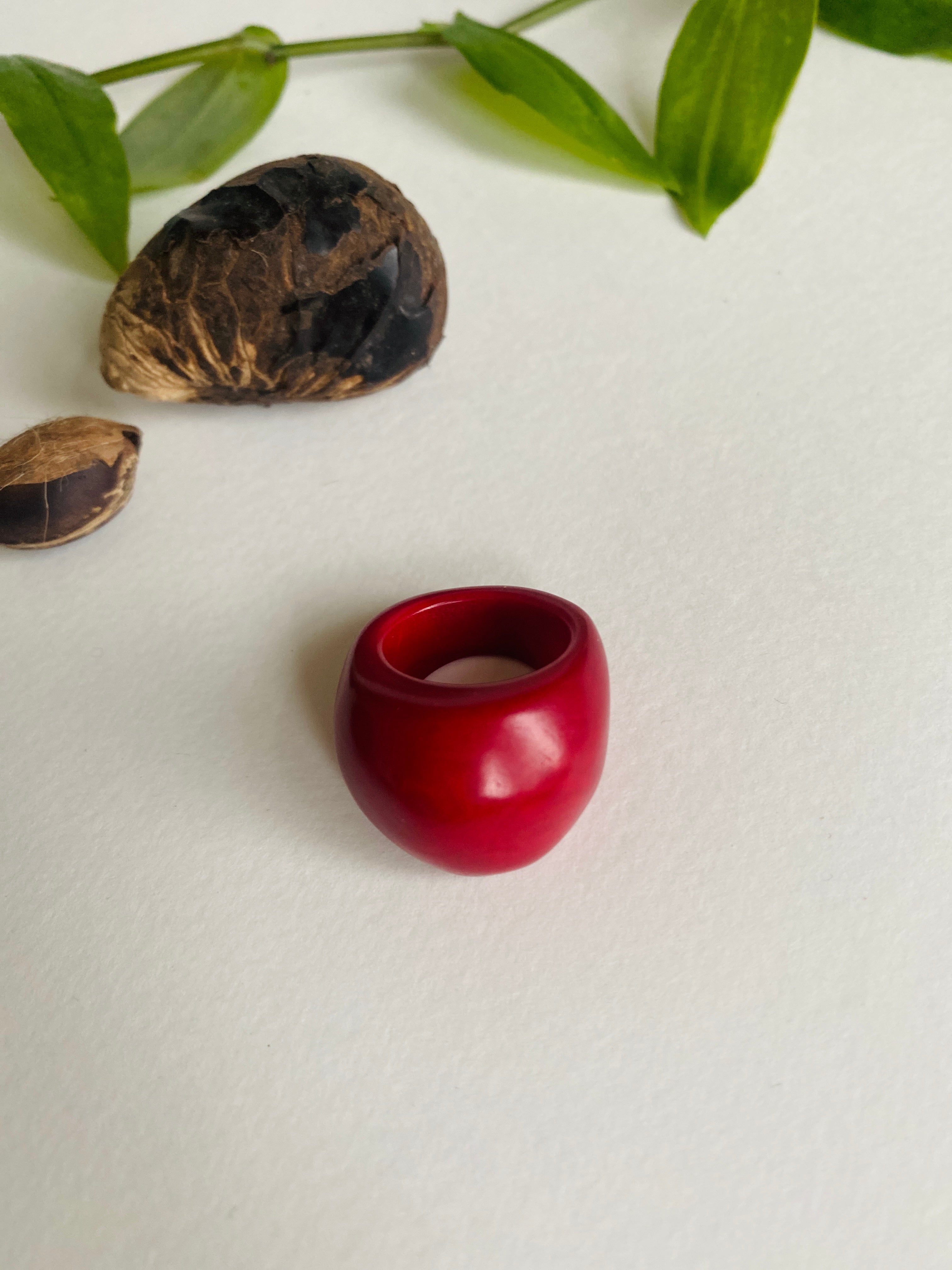 Red Tagua Ring